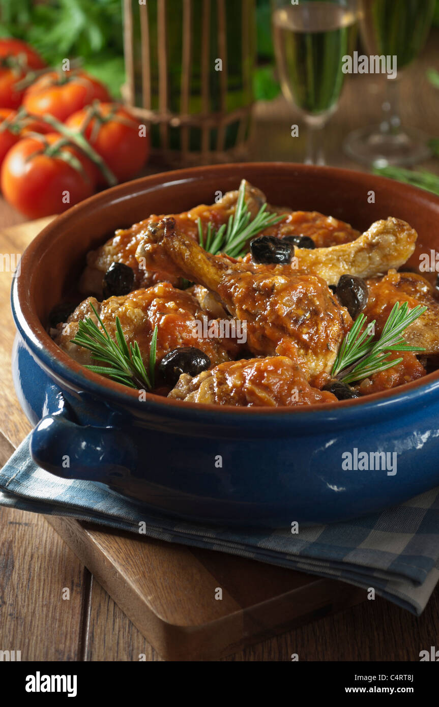 Chicken Cacciatore italienisches Essen Stockfoto
