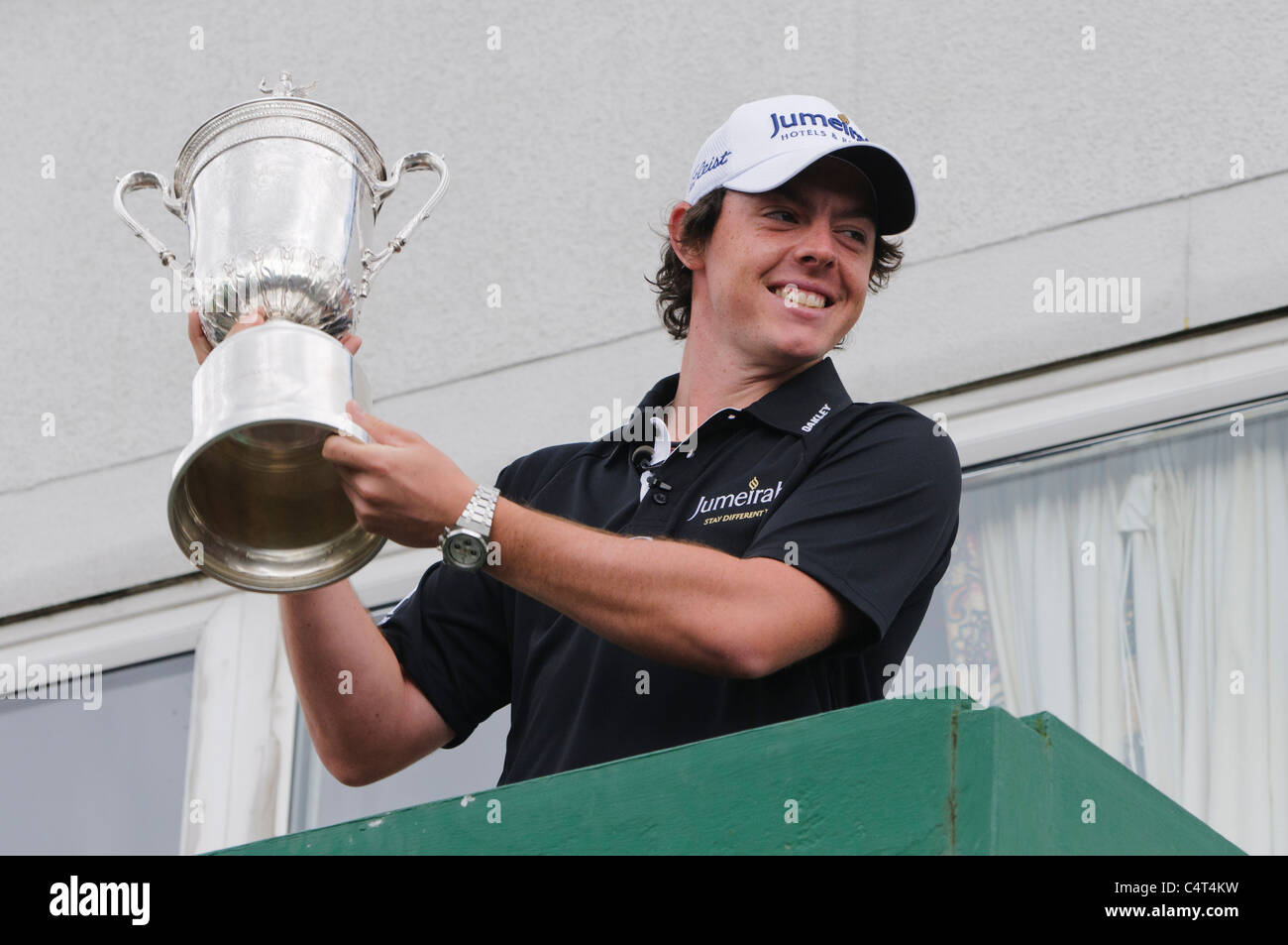 Rory McIlroy kehrt Heim zu Holywood Golf Club mit den US Open Cup. BANGOR 22.06.2011 Stockfoto