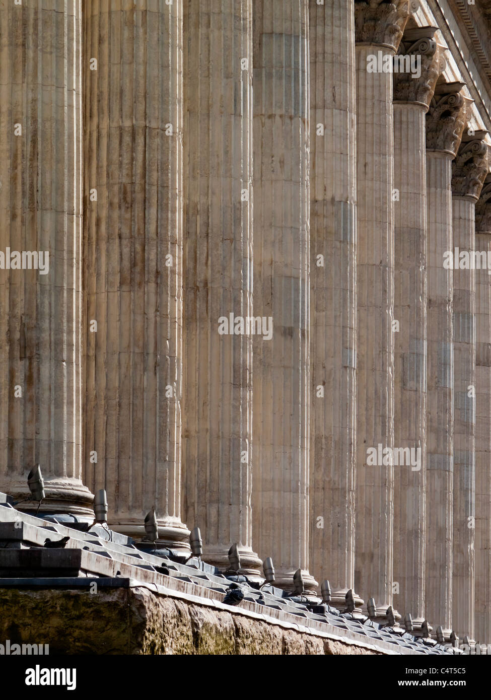 Stein-Säulen an der Hauptfassade des Rathauses von Birmingham im Jahre 1834 geöffnet und verwendet als Veranstaltungsort für Konzerte für die Stadt in Mittelengland Stockfoto