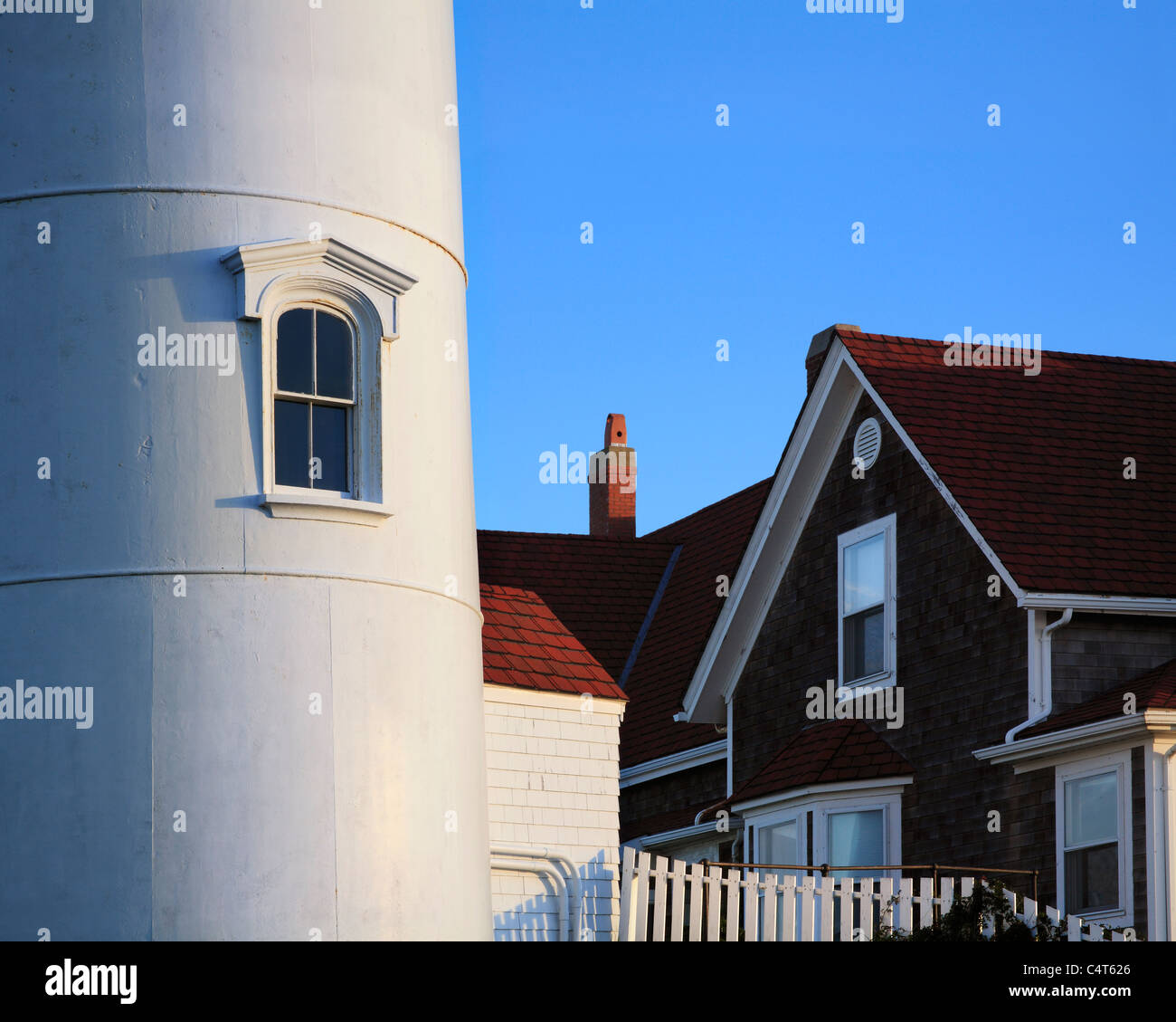 Das Nobska Point Lighthouse, Woods Hole, Cape Cod, Massachusetts, USA Stockfoto