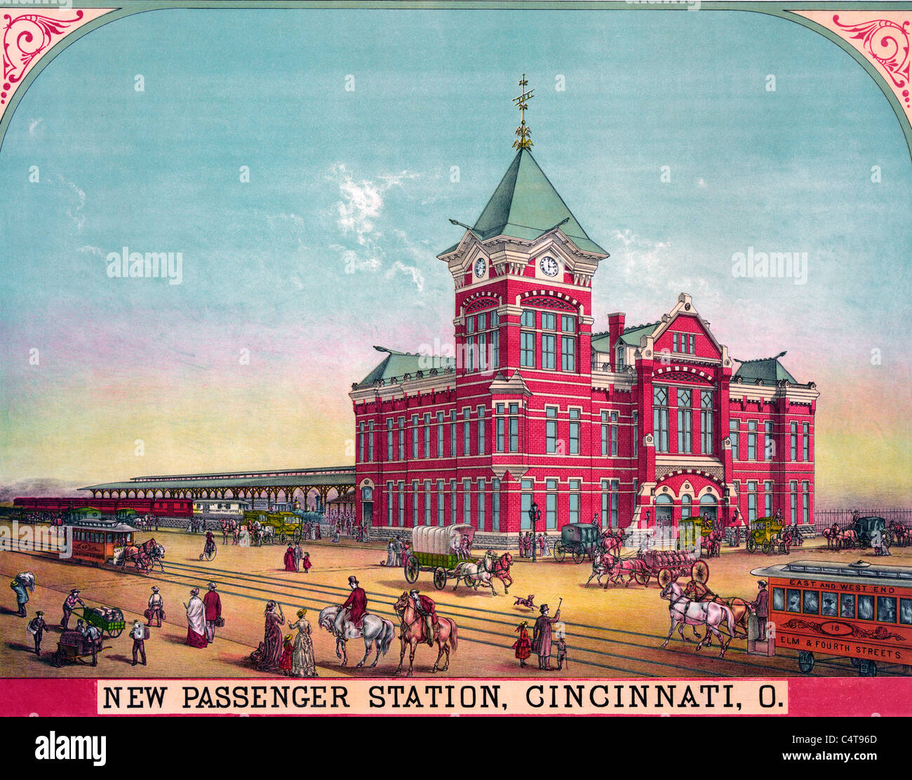 Neuen Personenbahnhof, Cincinnati, Ohio um 1890 Stockfoto