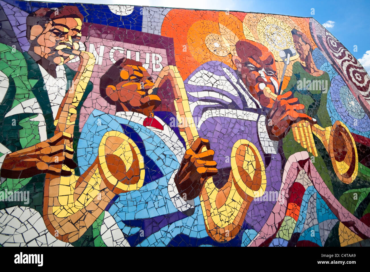 Austin Wandbild auf Osten 11. berechtigt "Rhapsodie" von John Yancey Stockfoto
