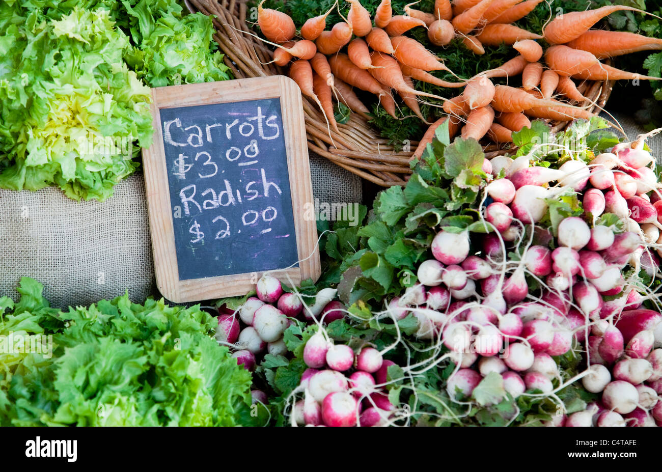 Gemüse in Austin Farmers' Market Stockfoto