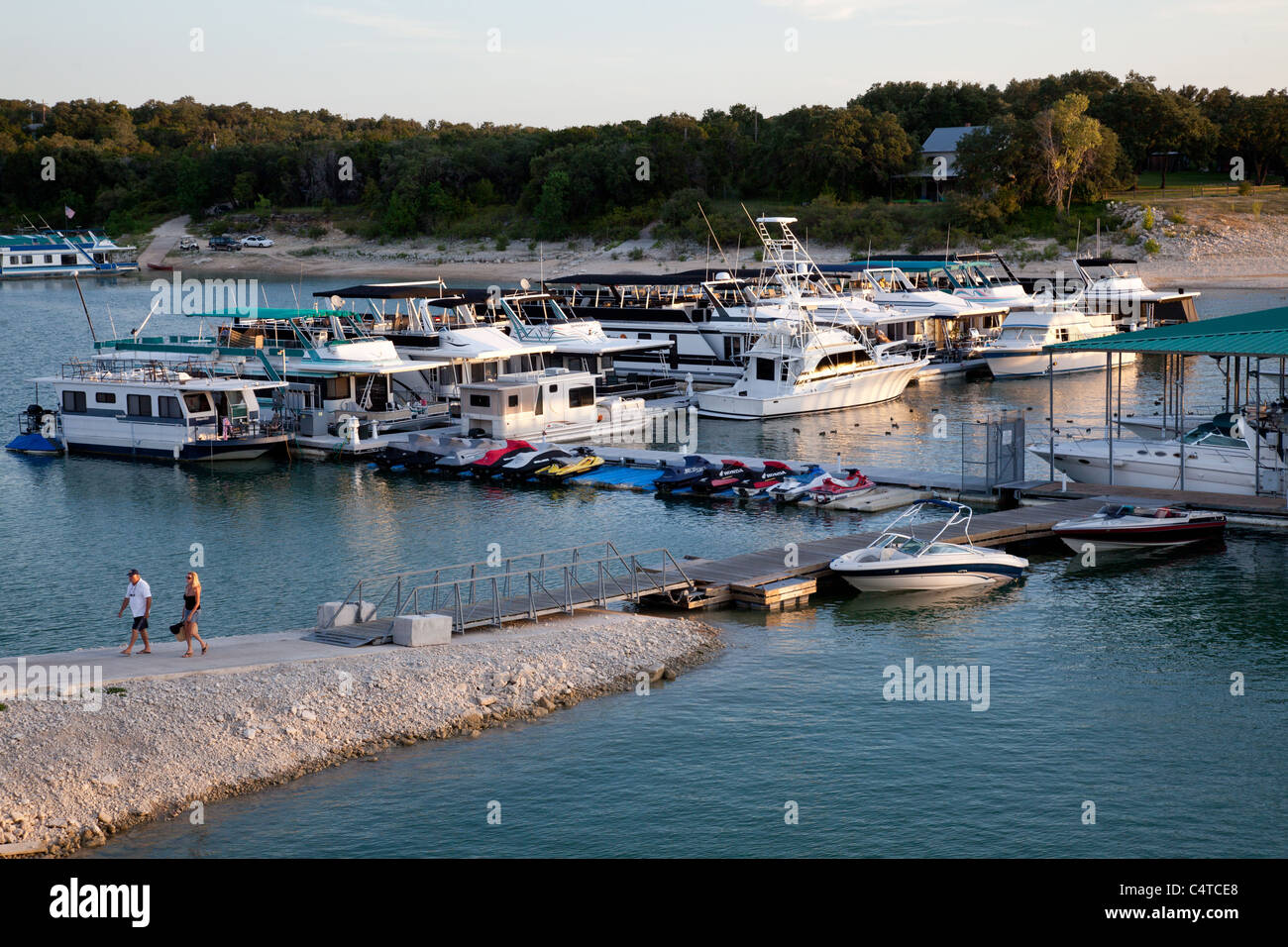 Lake Travis Bootsanlegestelle in Austin, Texas Stockfoto