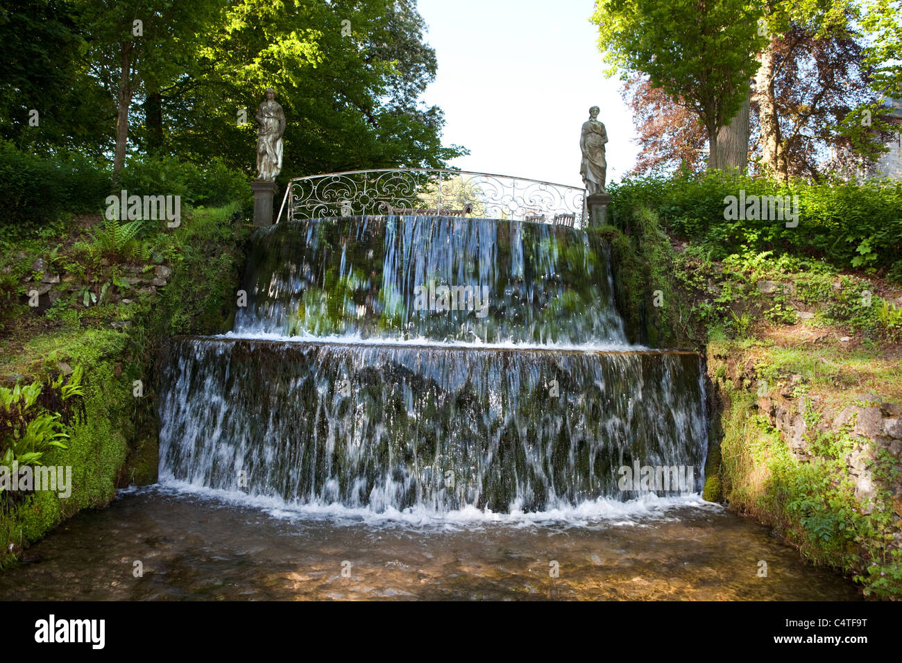 Wassergärten von Annevoie, Wallonien, Belgien, Europa Stockfotografie