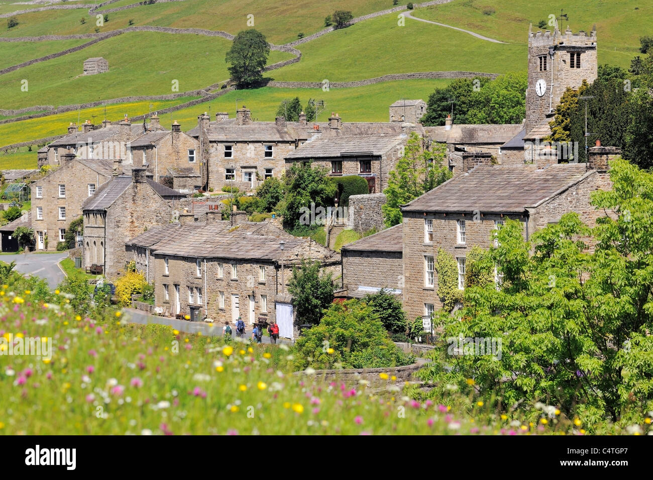 Die attraktive Dorf Muker im Swaledale, Yorkshire, England Stockfoto