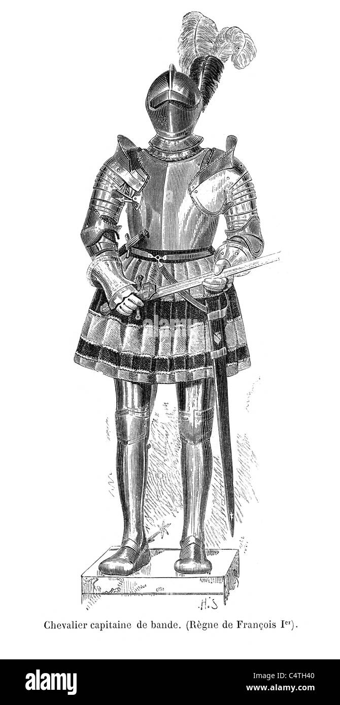 Ritter-Kapitän aus der Zeit von König Francois 1. von Frankreich Stockfoto