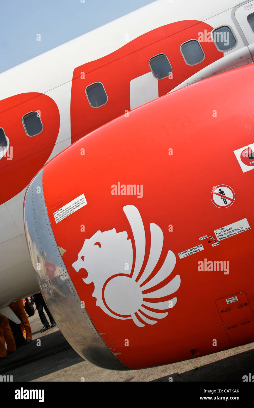 LionAir Lion Air Flugzeug Livree Logo detail jakarta Stockfoto