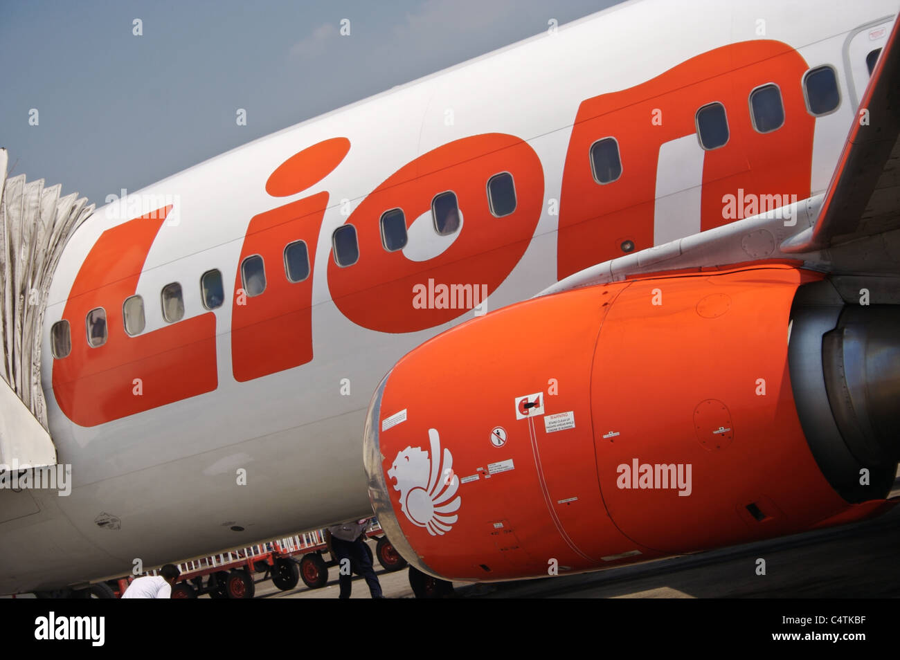 LionAir Lion Air Flugzeug Livree Logo detail jakarta Stockfoto