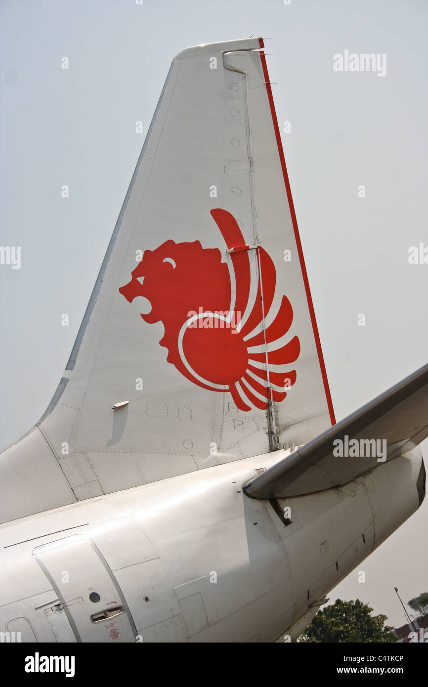 LionAir Lion Air Flugzeug Livree Logo detail jakarta Stockfoto