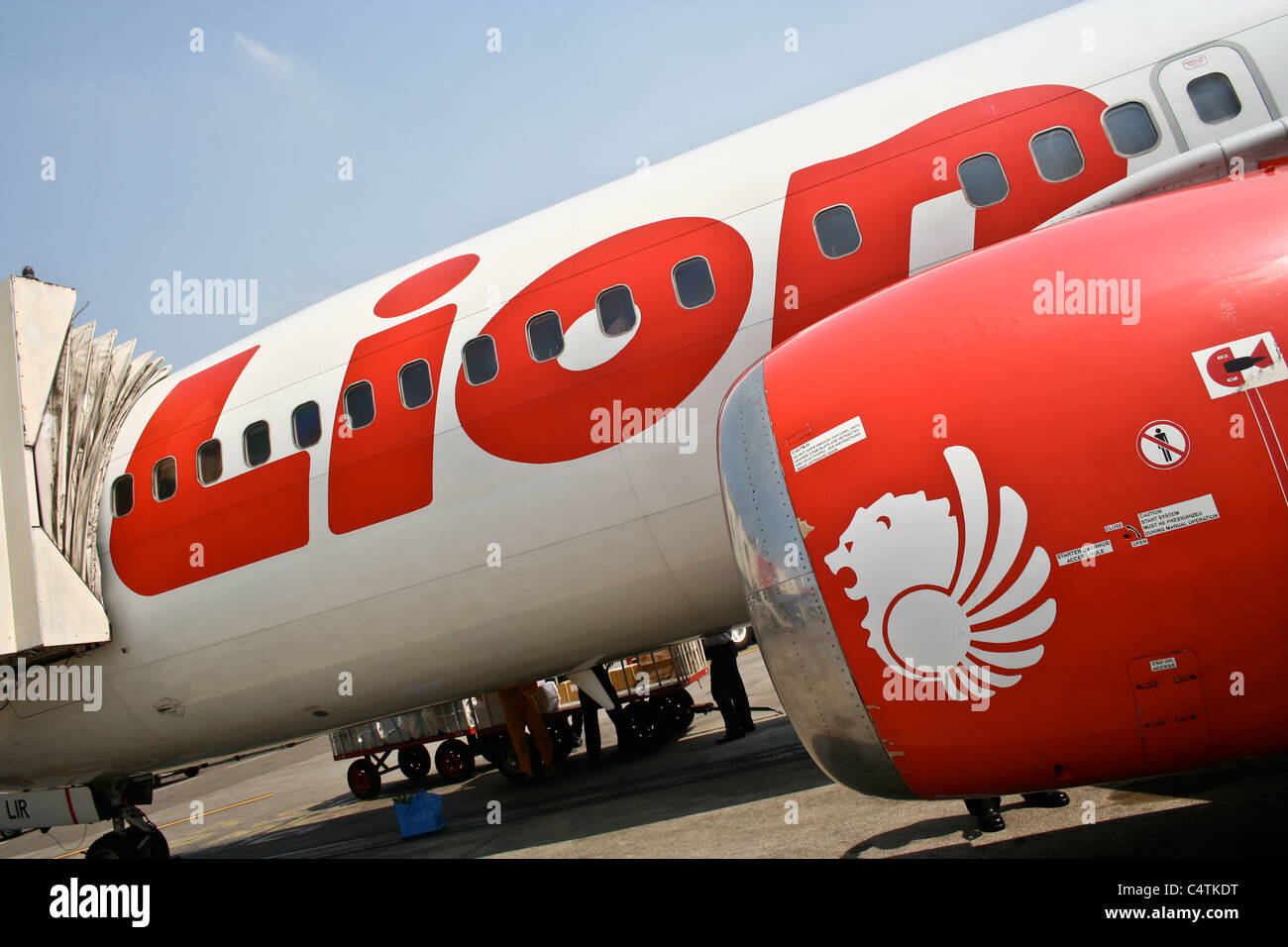 LionAir Lion Air Flugzeug Livree Logo detail jakarta Stockfoto