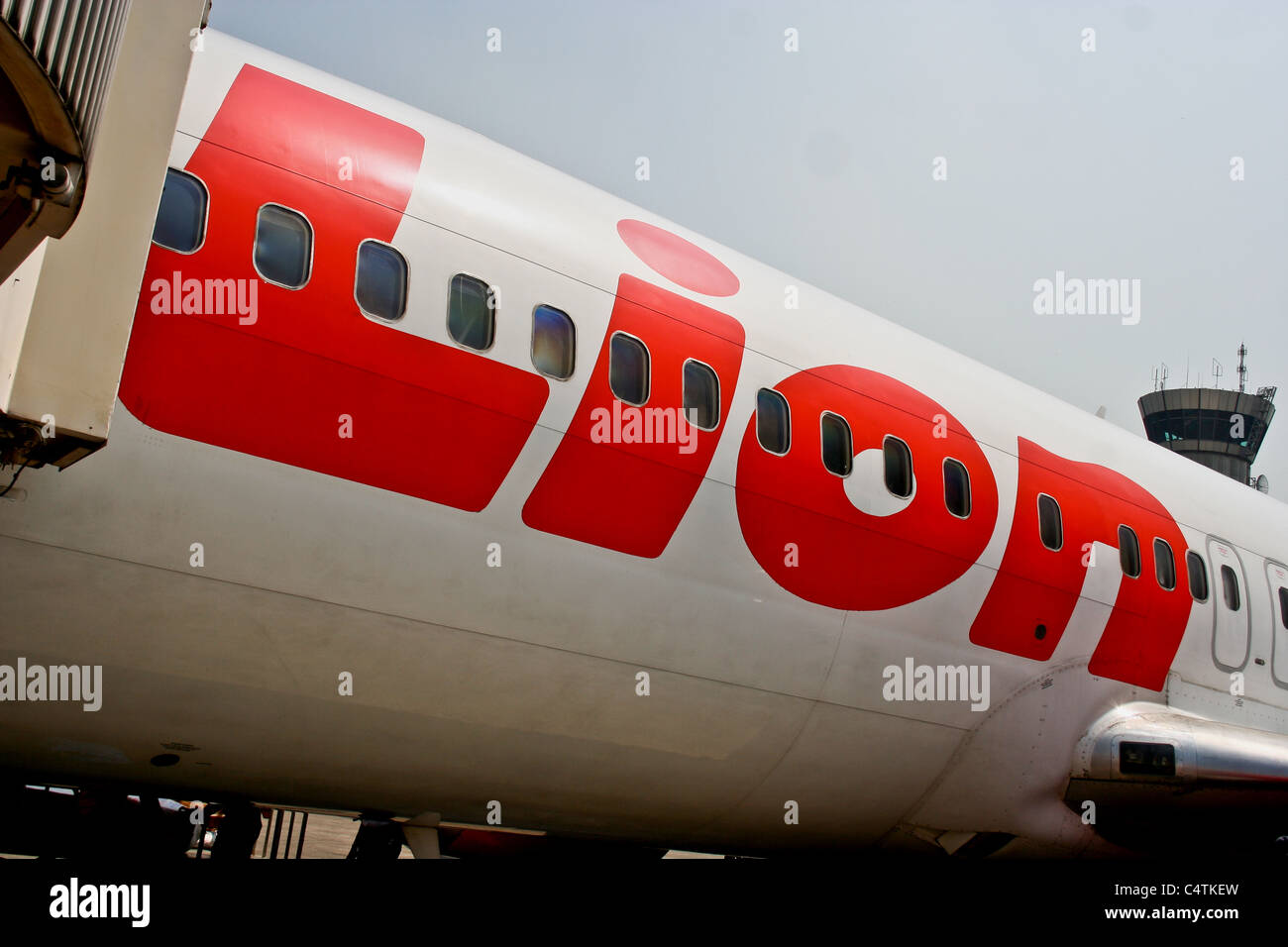 LionAir Lion Air Flugzeug Livree Logo detail jakarta Stockfoto