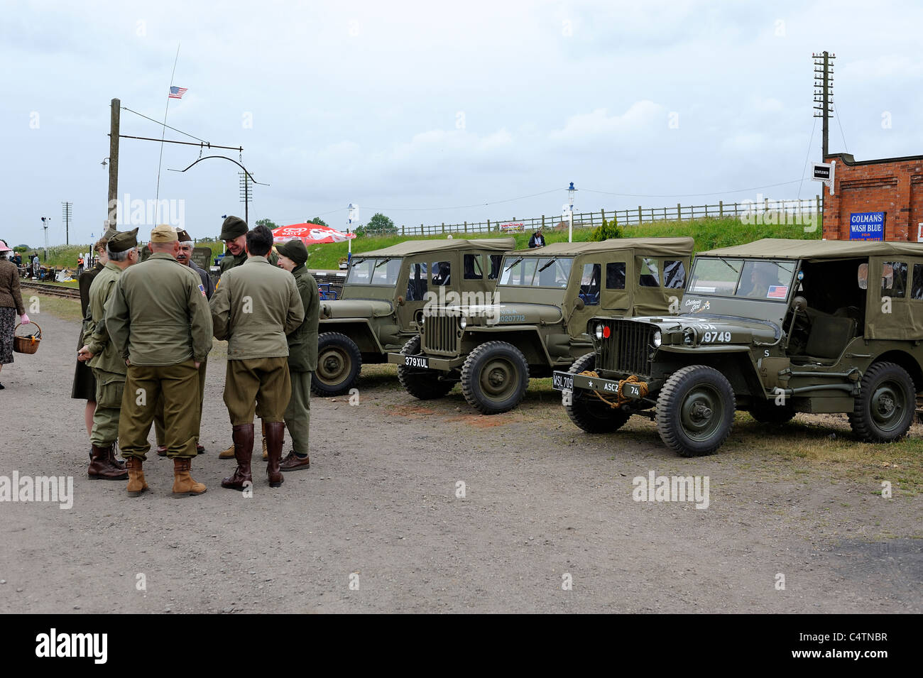 alte amerikanische Krieg Jeeps England uk Stockfoto