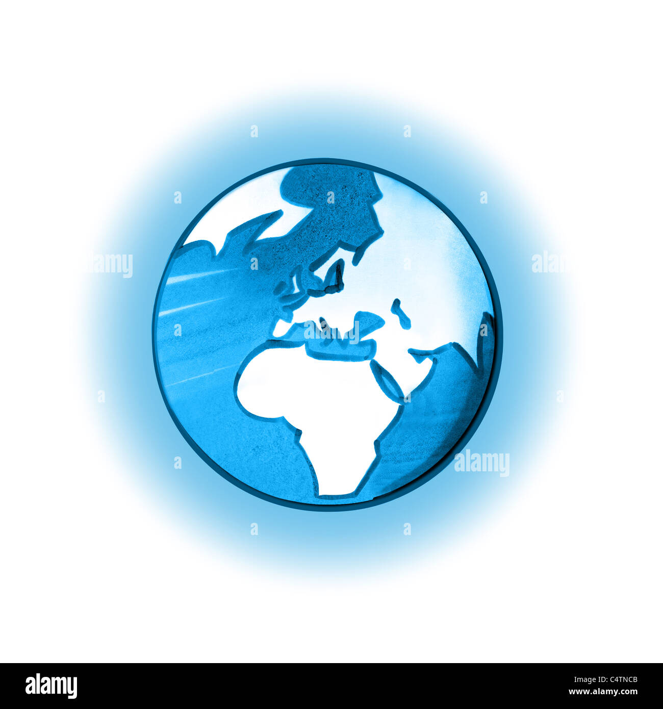 Globus mit Karte von Amerika prominente Stockfoto