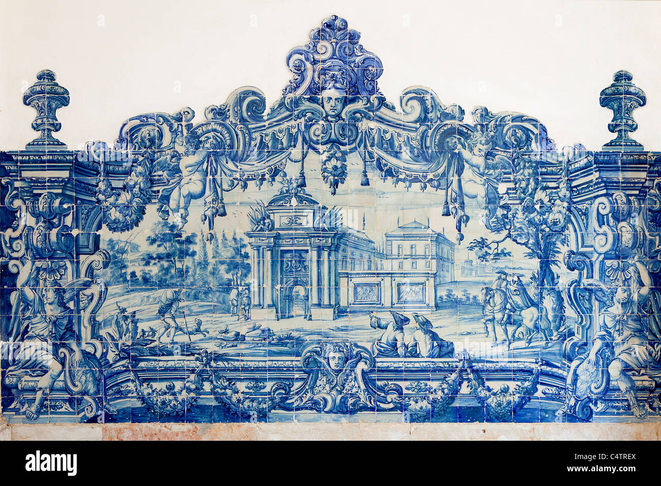 Europa, Portugal, Lissabon, Kloster São Vicente de Fora, Azulejo befindet sich in der Klausur Stockfoto