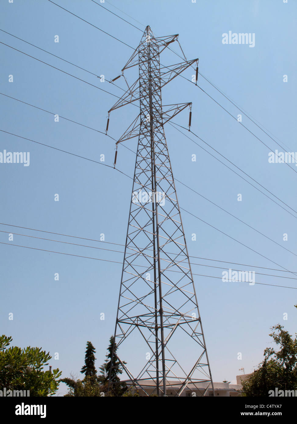 Eine Übertragung Turm-Strommasten Stockfoto