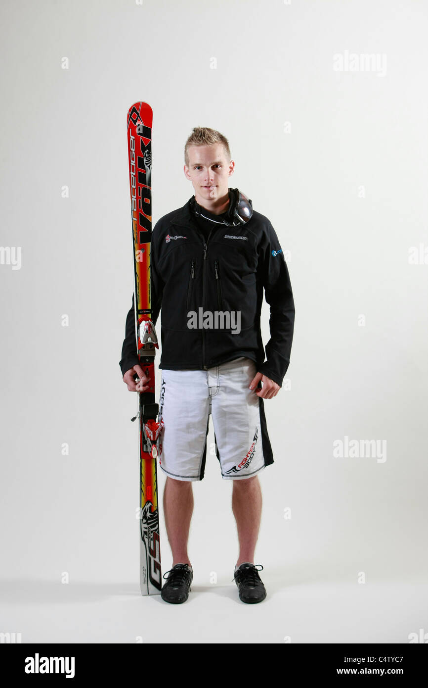 Ski pro Foto-Portrait-Session Stockfoto