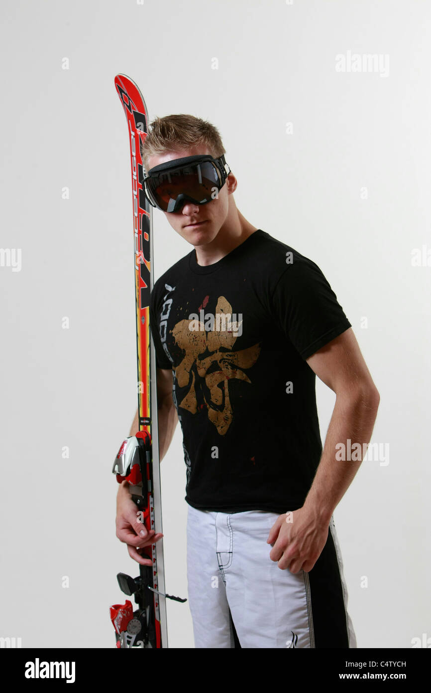Ski pro Foto-Portrait-Session Stockfoto