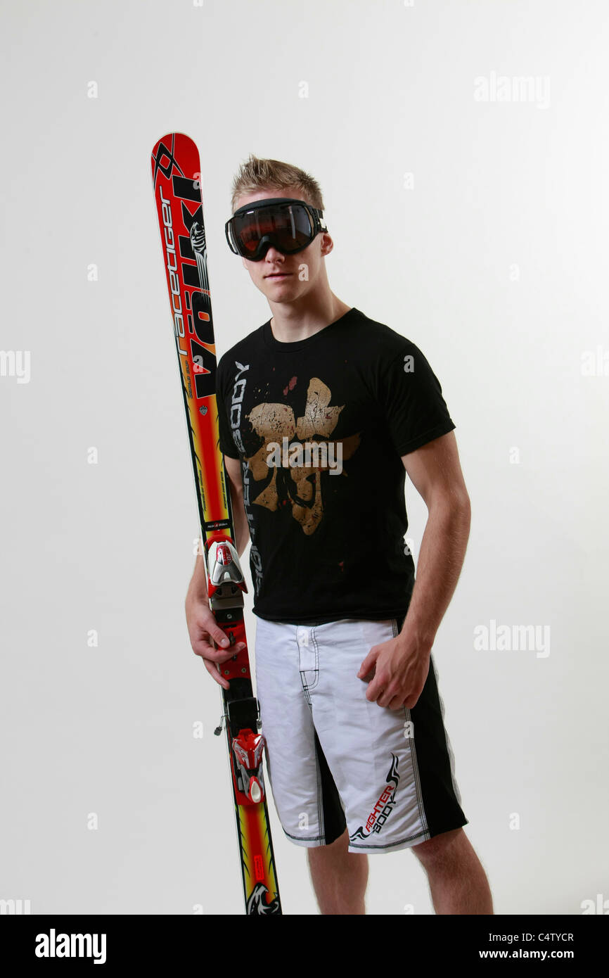 Ski pro Foto-Portrait-Session Stockfoto
