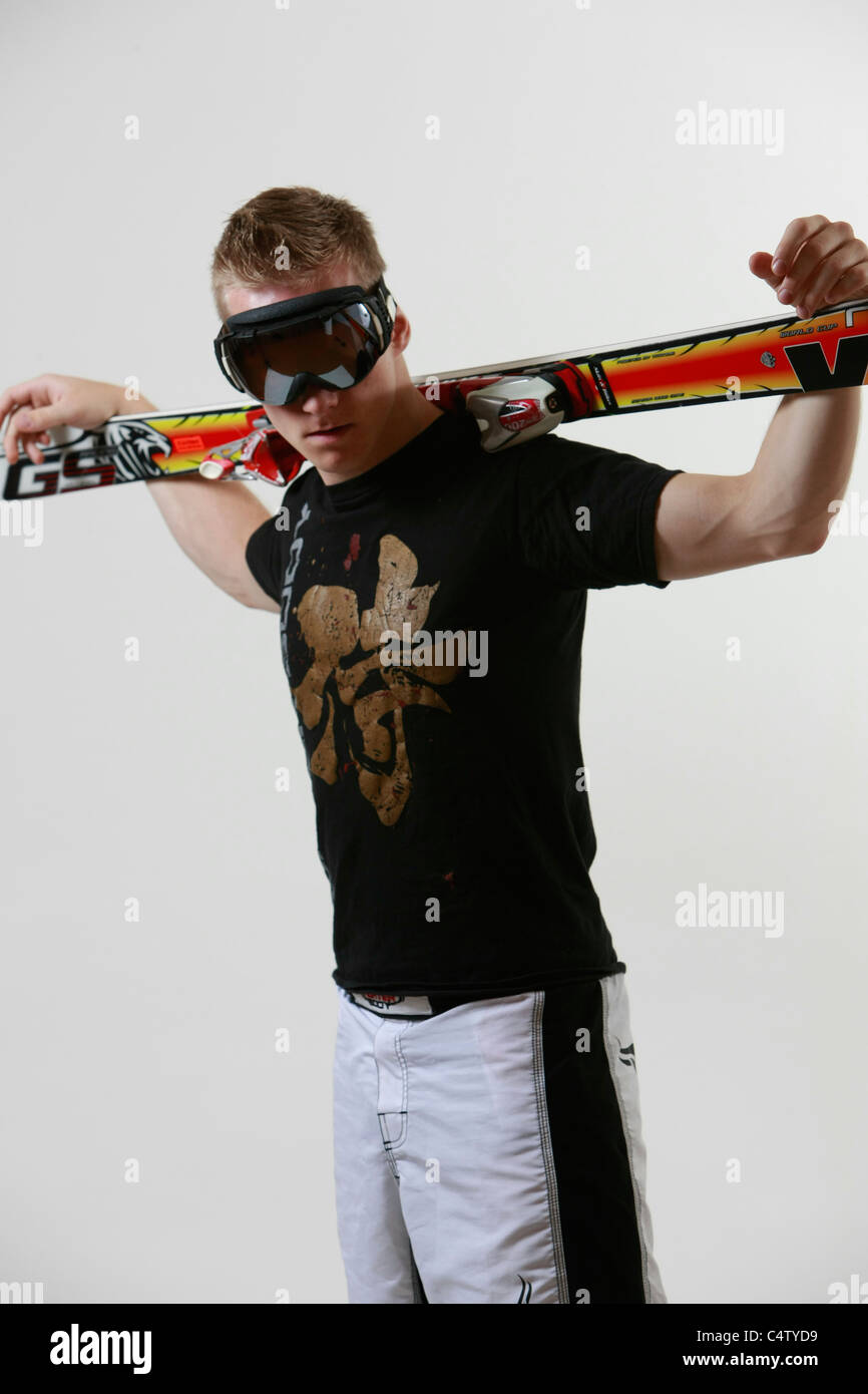 Ski pro Foto-Portrait-Session Stockfoto