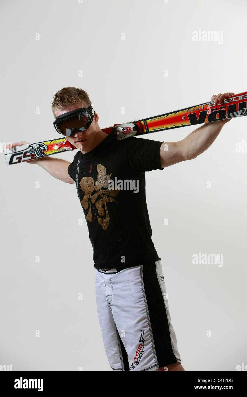 Ski pro Foto-Portrait-Session Stockfoto
