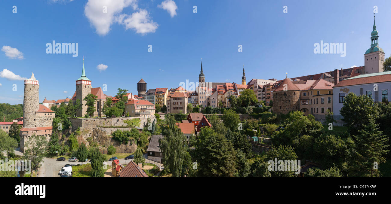 Panorama von Bautzen, Budysin, Budysyn, Budziszyn, Region Dresden, Ostsachsen, obere Lausitz, Deutschland Stockfoto