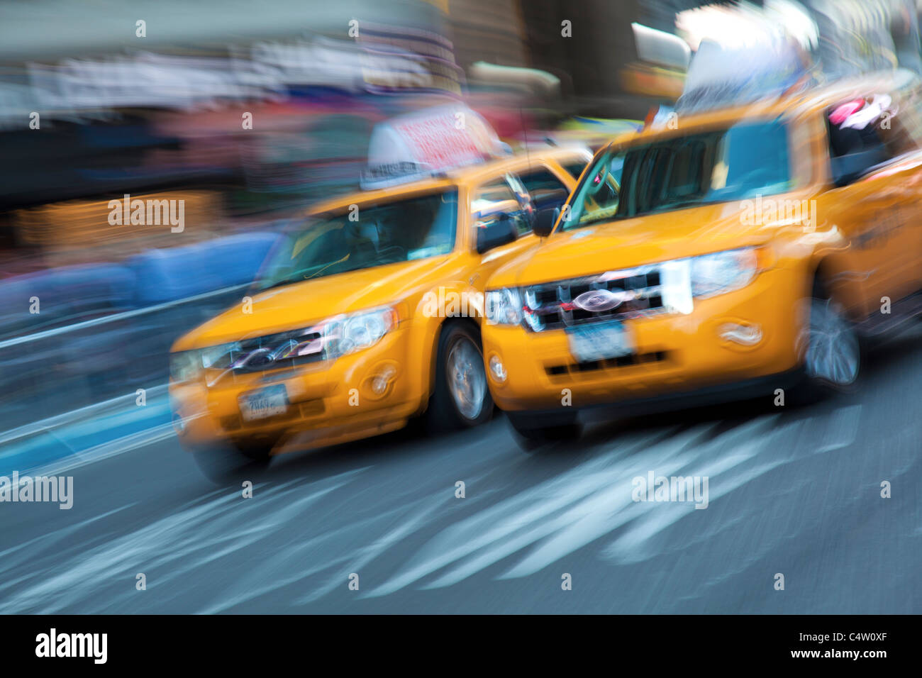 Die Taxis In New York, USA Stockfoto