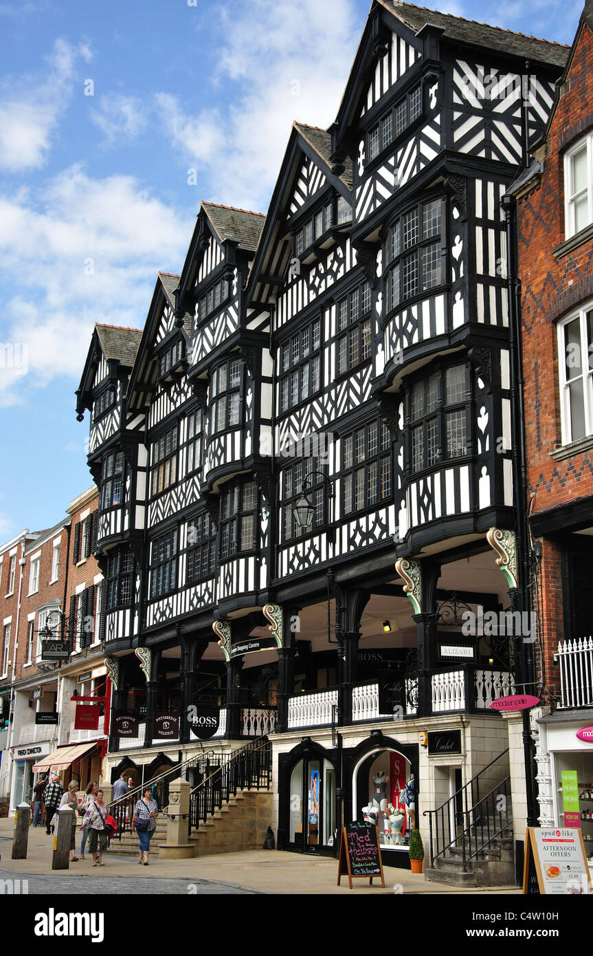 St. Michaels-Reihe, Reihen, Bridge Street, Chester, Cheshire, England, Vereinigtes Königreich Stockfoto