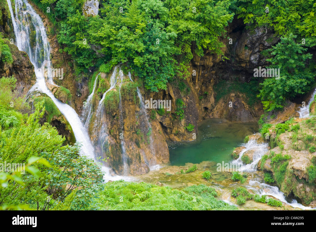 Wasserfälle, Plitvicka Jezera, Nationalpark Plitvicer Seen, Lika-Senj, Kroatien Stockfoto