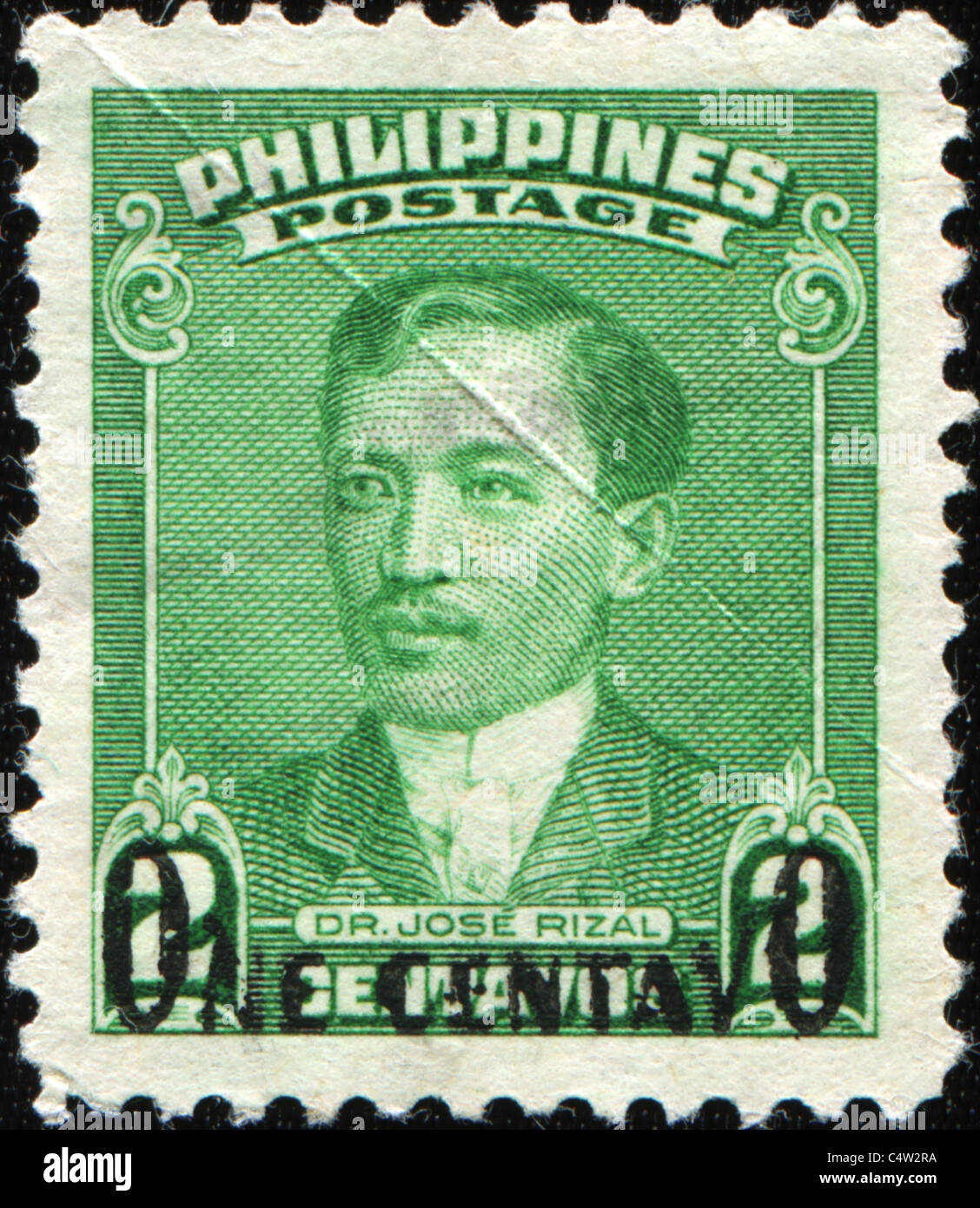 PHILIPPIES - ca. 1941: Eine Briefmarke gedruckt in den Philippinen zeigt iamges von Dr. Jose Rizal, Serie, ca. 1941 Stockfoto