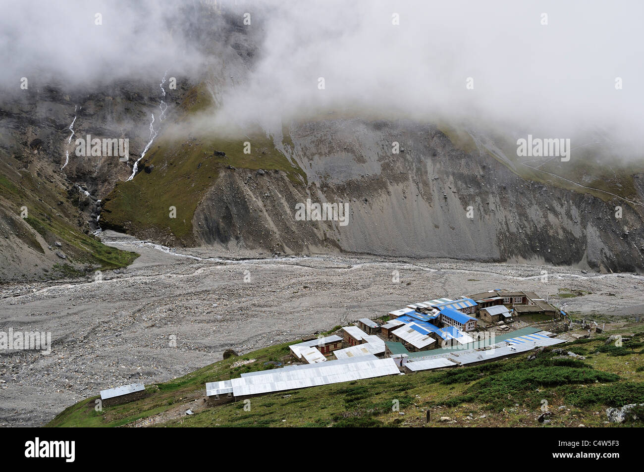 Thorung Phedi Dorf, Pashchimanchal, Nepal, Annapurna Conservation Area, Gandaki Stockfoto
