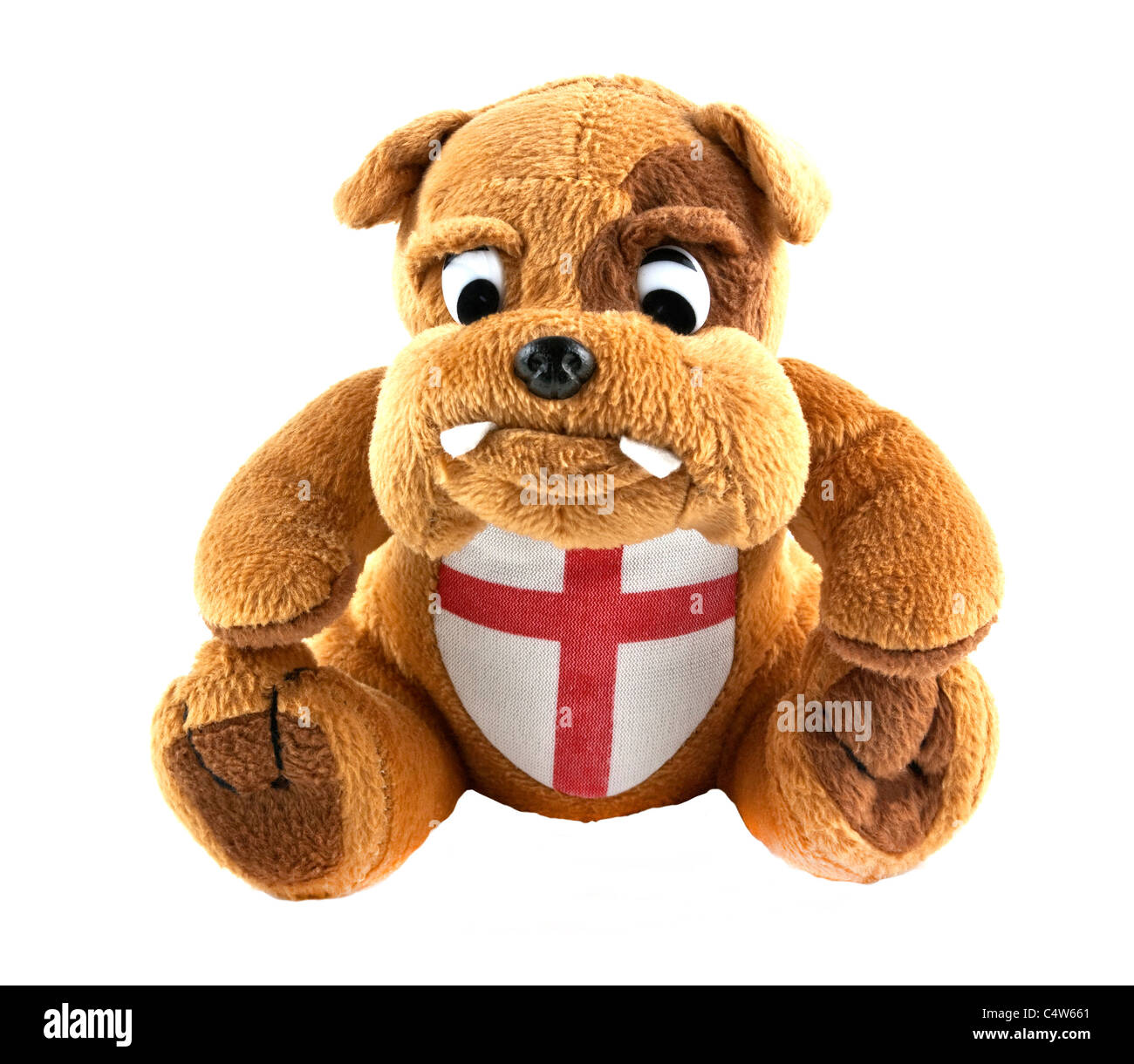 British bulldog tragen englische rote Kreuz Flagge Stockfoto