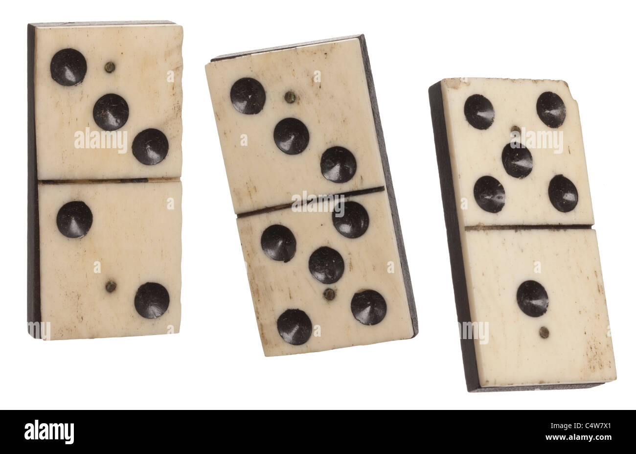 Antike Dominosteine Stockfoto