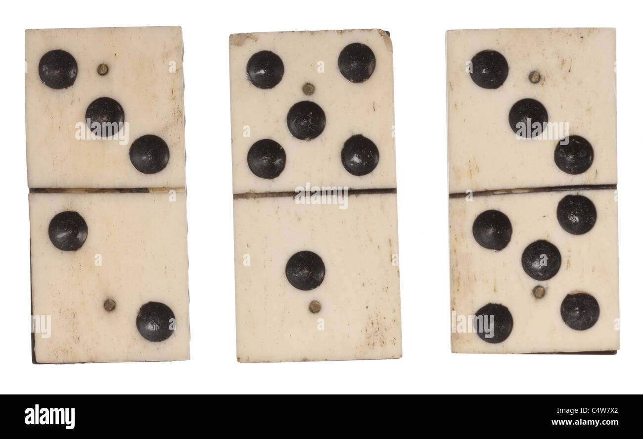 Antike Dominosteine Stockfoto