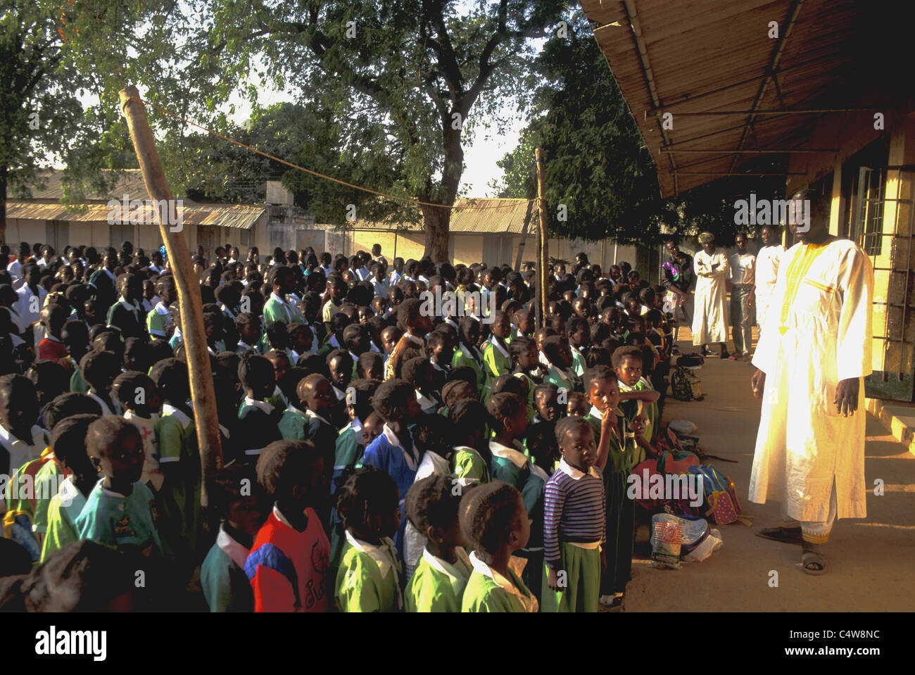 Morgen Versammlung, christliche Grundschule in Ghana Stockfoto