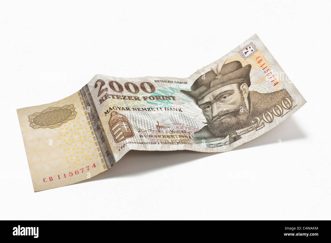 Detailansicht Einer Ungarischen 2000 Forint Banknoten | Detail-Foto von einer ungarischen 2000 Forint-Banknote Stockfoto