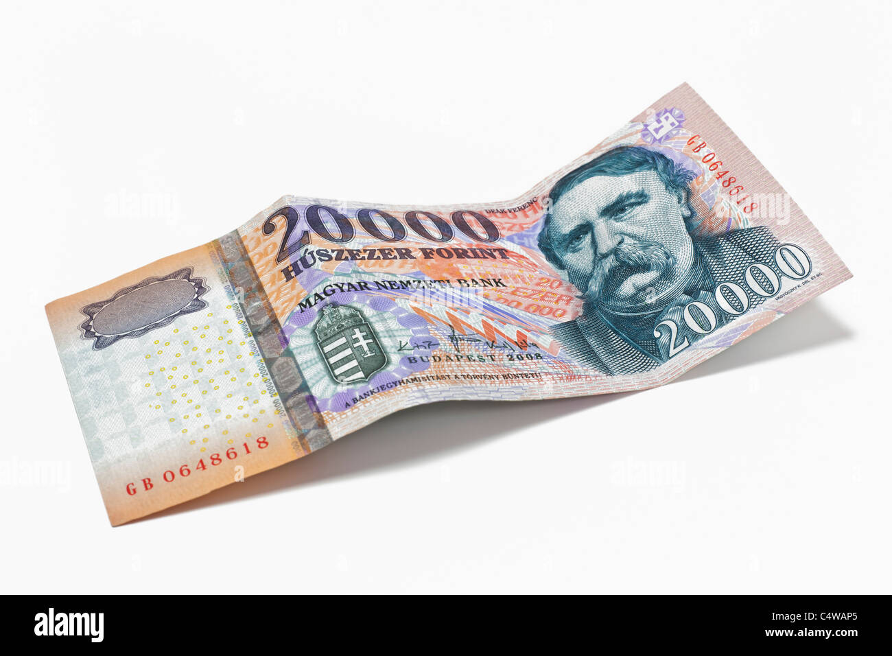 Detailansicht Einer Ungarischen 20.000 Forint Banknoten | Detail-Foto von einer ungarischen 20,000 Forint-Banknote Stockfoto