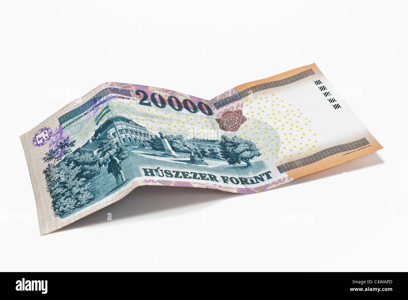 Detailansicht Einer Ungarischen 20.000 Forint Banknoten | Detail-Foto von einer ungarischen 20,000 Forint-Banknote Stockfoto