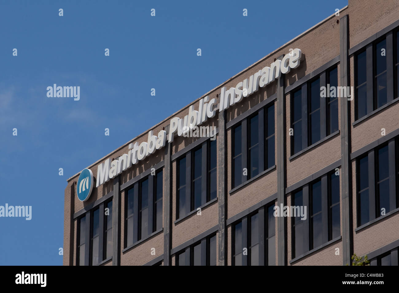 Manitoba öffentliche Versicherung Büro ist in Winnipeg abgebildet. Stockfoto