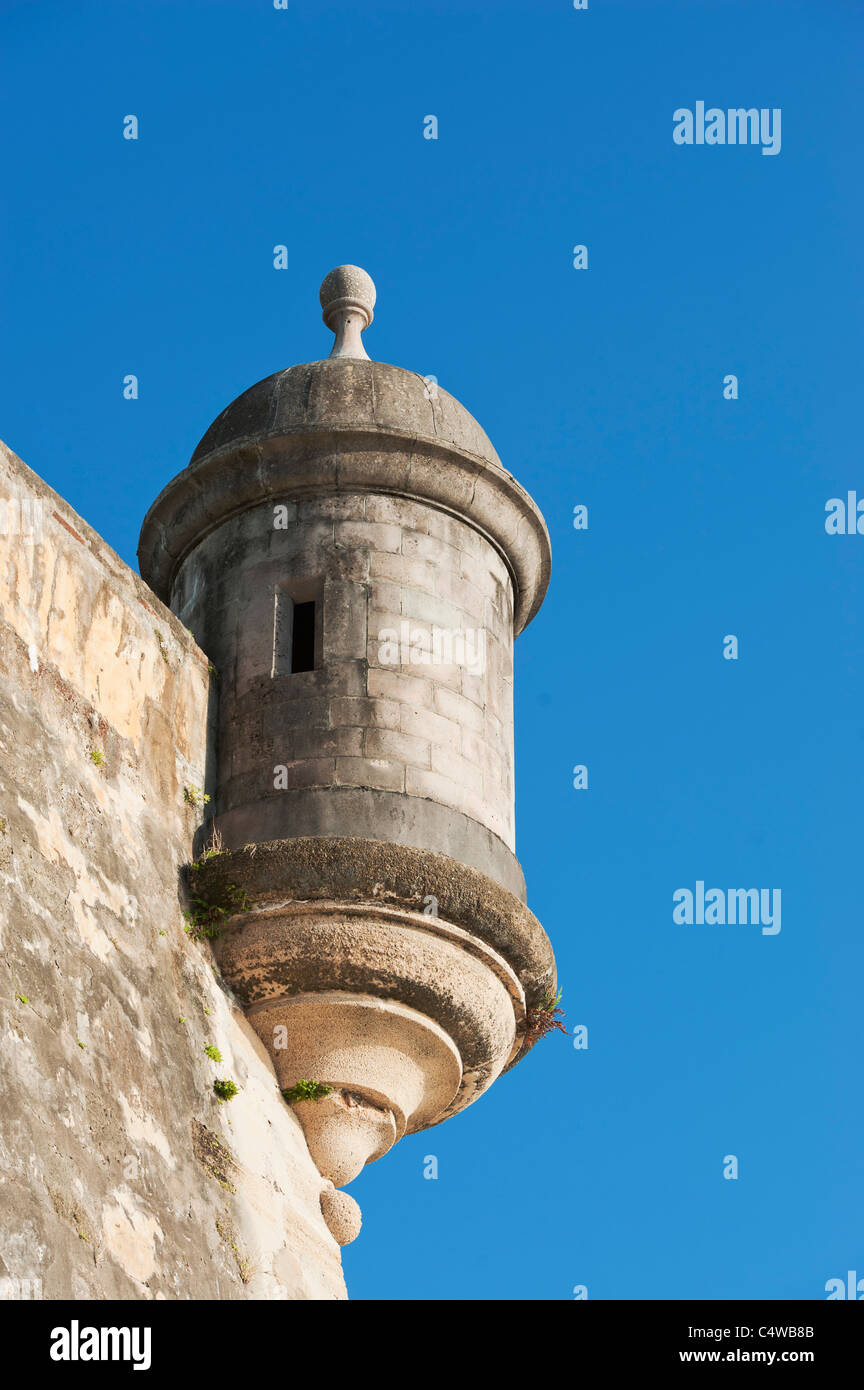Old San Juan, Puerto Rico-Turm der Festung El Morro Stockfoto