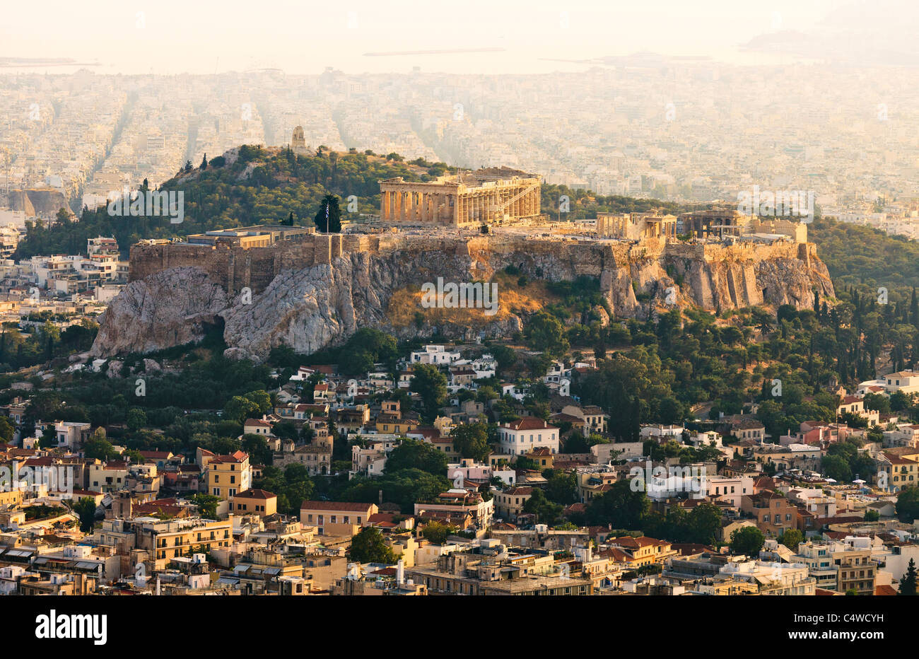 Die Akropolis und den Parthenon, Athen, Griechenland Stockfoto
