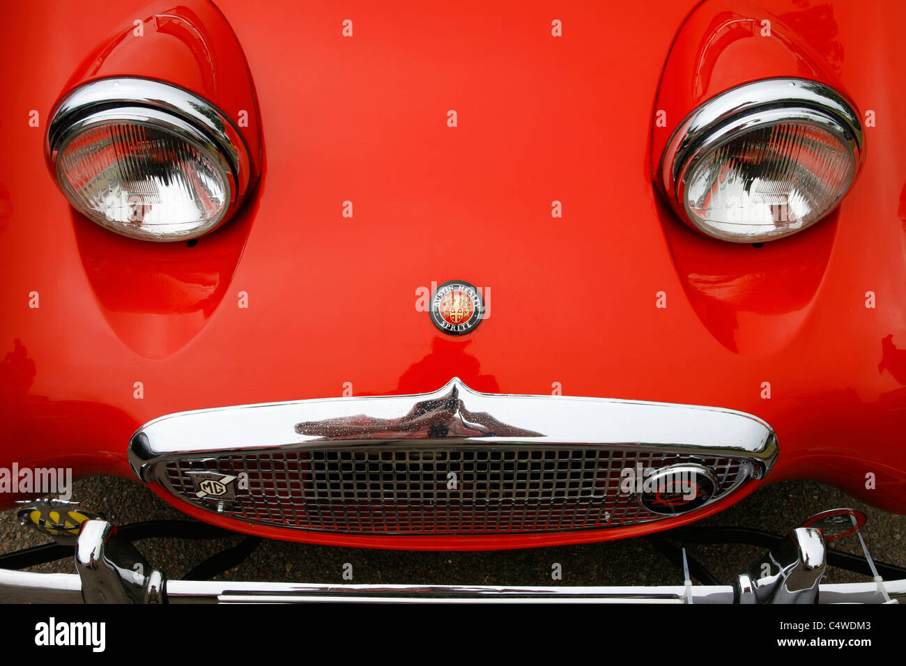 Austin Healey Frogeye Sprite. Midget und Sprite Club Norfolk Tour. Aylsham, Norfolk, Großbritannien. Stockfoto