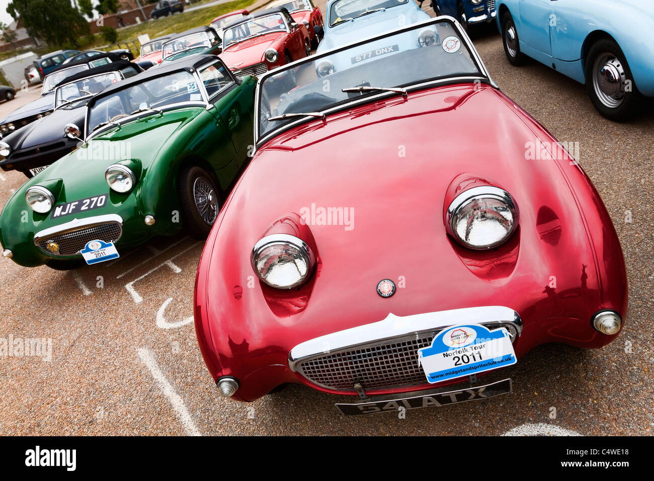Austin Healey Frogeye Sprite. Midget und Sprite Club Norfolk Tour