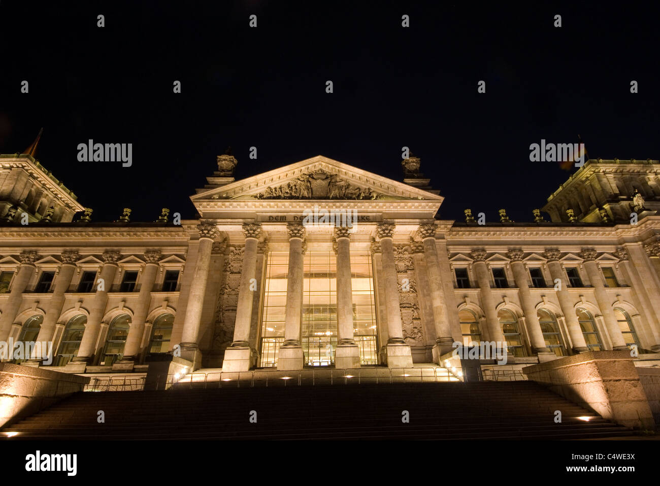 Reichstag, Berlin, in der Nacht Stockfoto