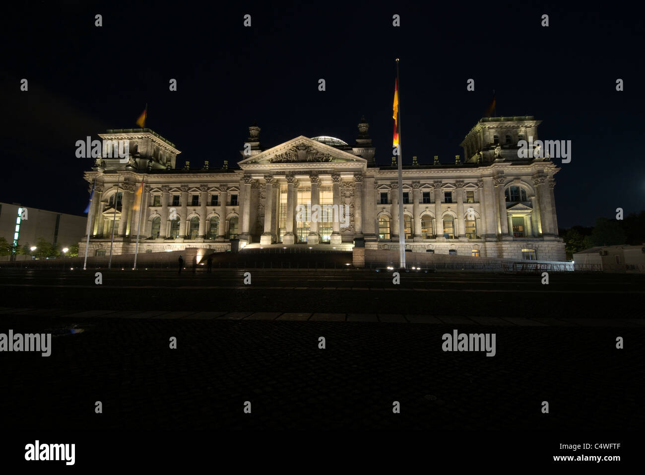 Reichstag, Berlin, in der Nacht Stockfoto