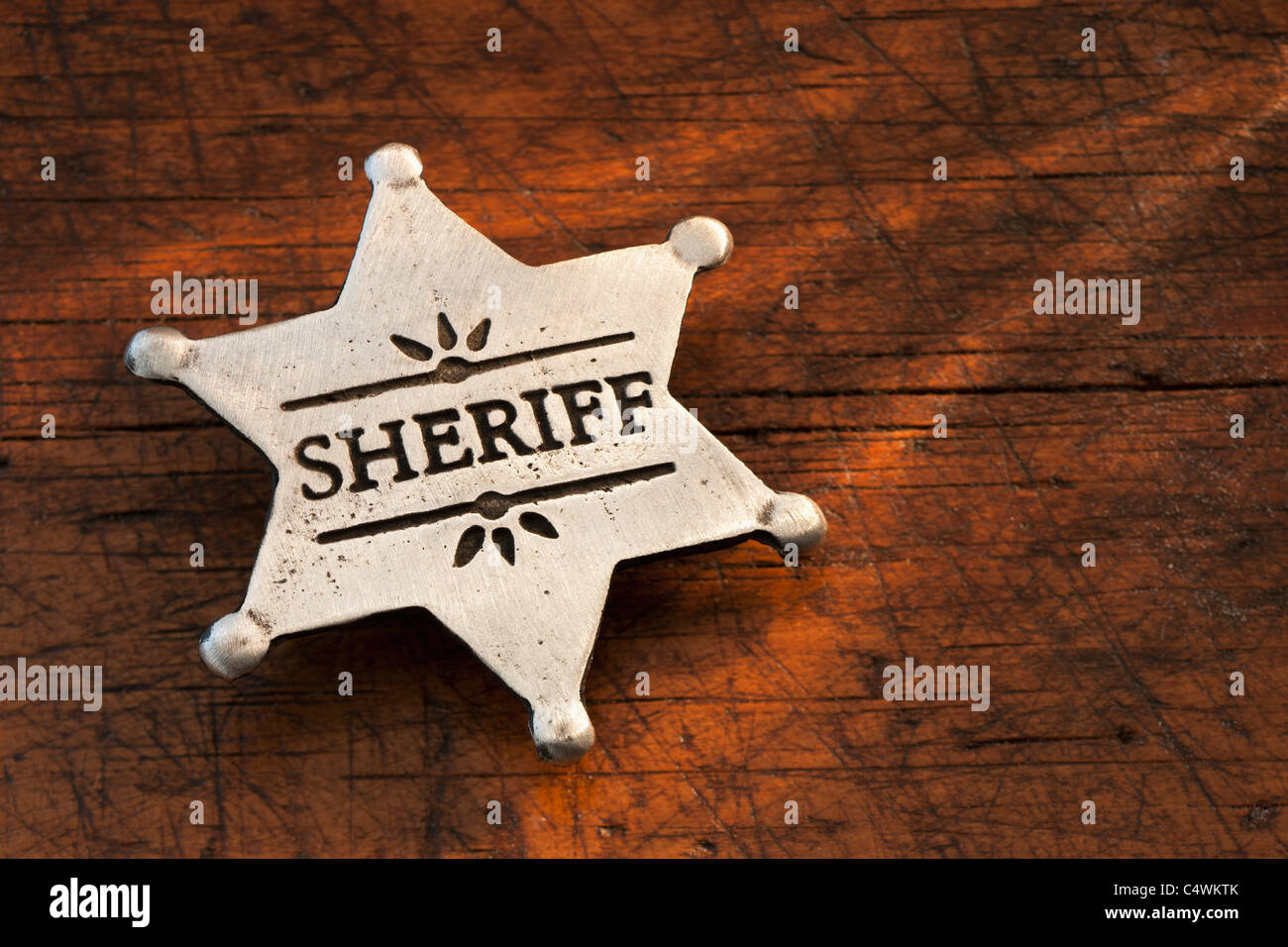 Nahaufnahme der Sheriff Abzeichen Stockfoto