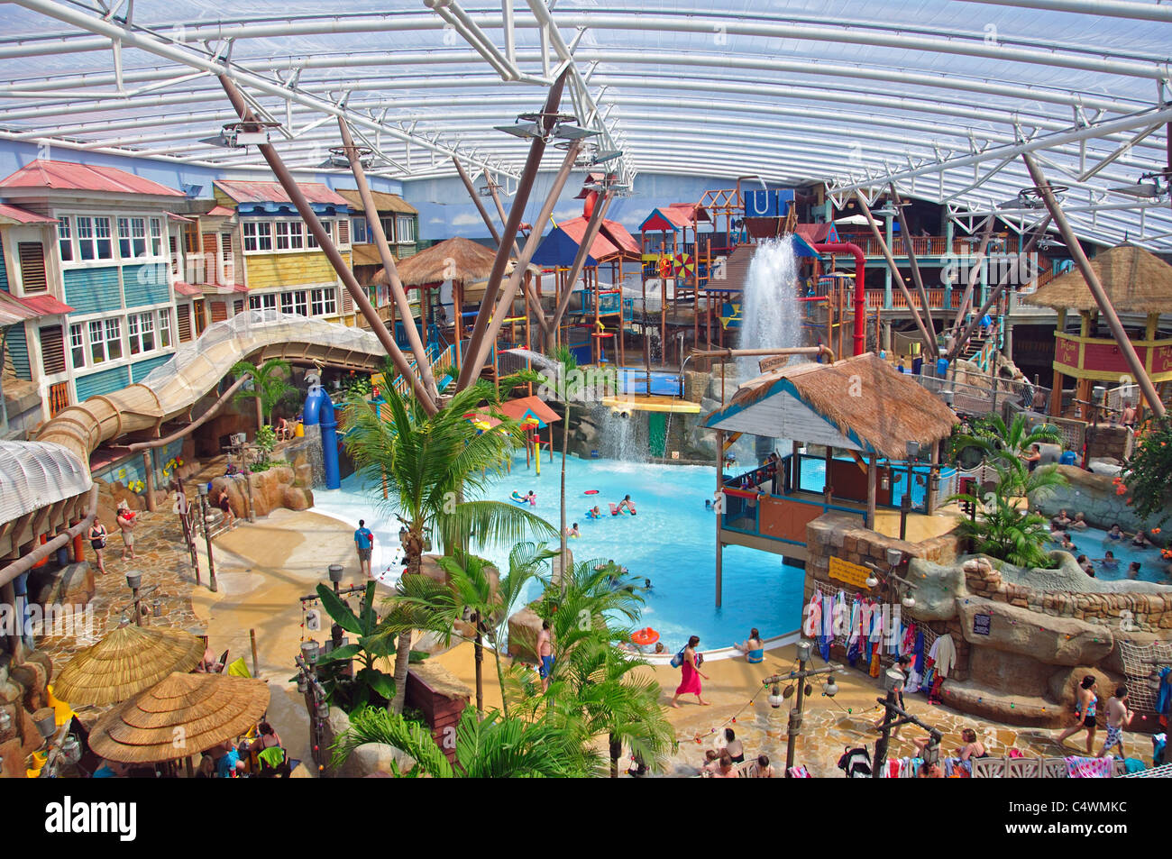 Alton Towers Waterpark in Splash Landings Hotel Alton Towers Themenpark Alton, Staffordshire, England, Vereinigtes Königreich Stockfoto