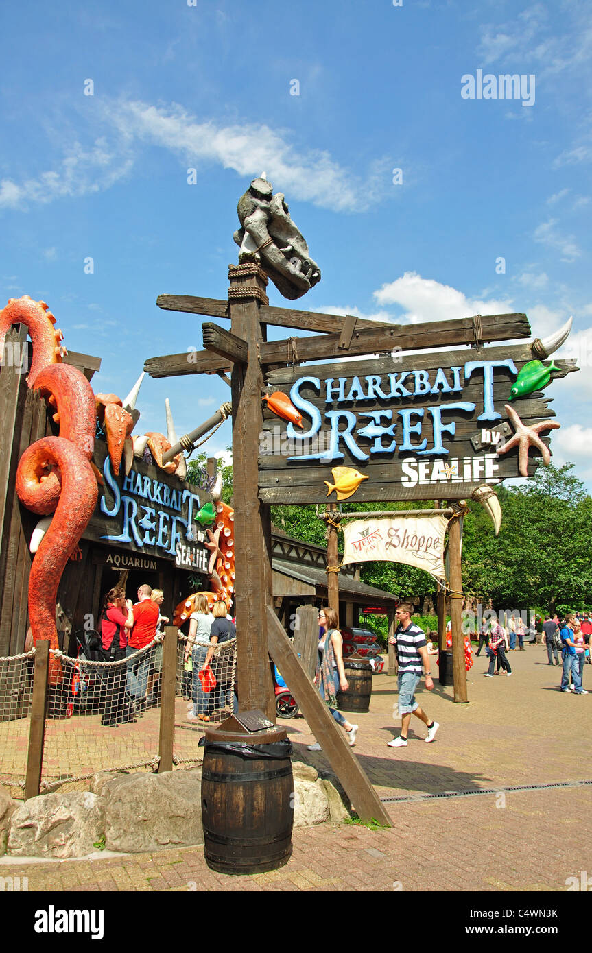 "Sharkbait Riffaquarium" Mutiny Bay, Alton Towers Themenpark Alton, Staffordshire, England, Vereinigtes Königreich Stockfoto
