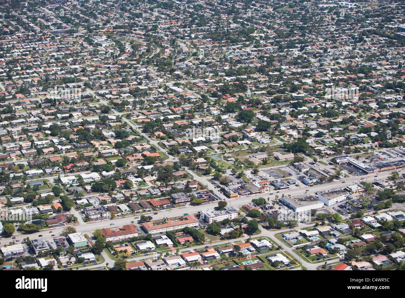 USA, Florida, Miami, Luftaufnahme des suburbanen Wohnquartier Stockfoto