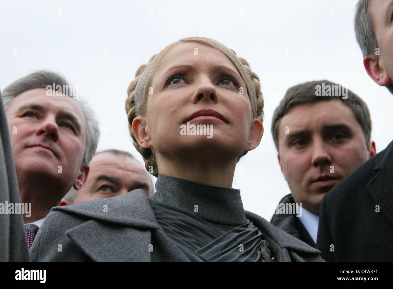 1. Dezember 2009. Premierminister Yulia Tymoshenko hat einen offiziellen Besuch abgestattet Lviv Region. Stockfoto